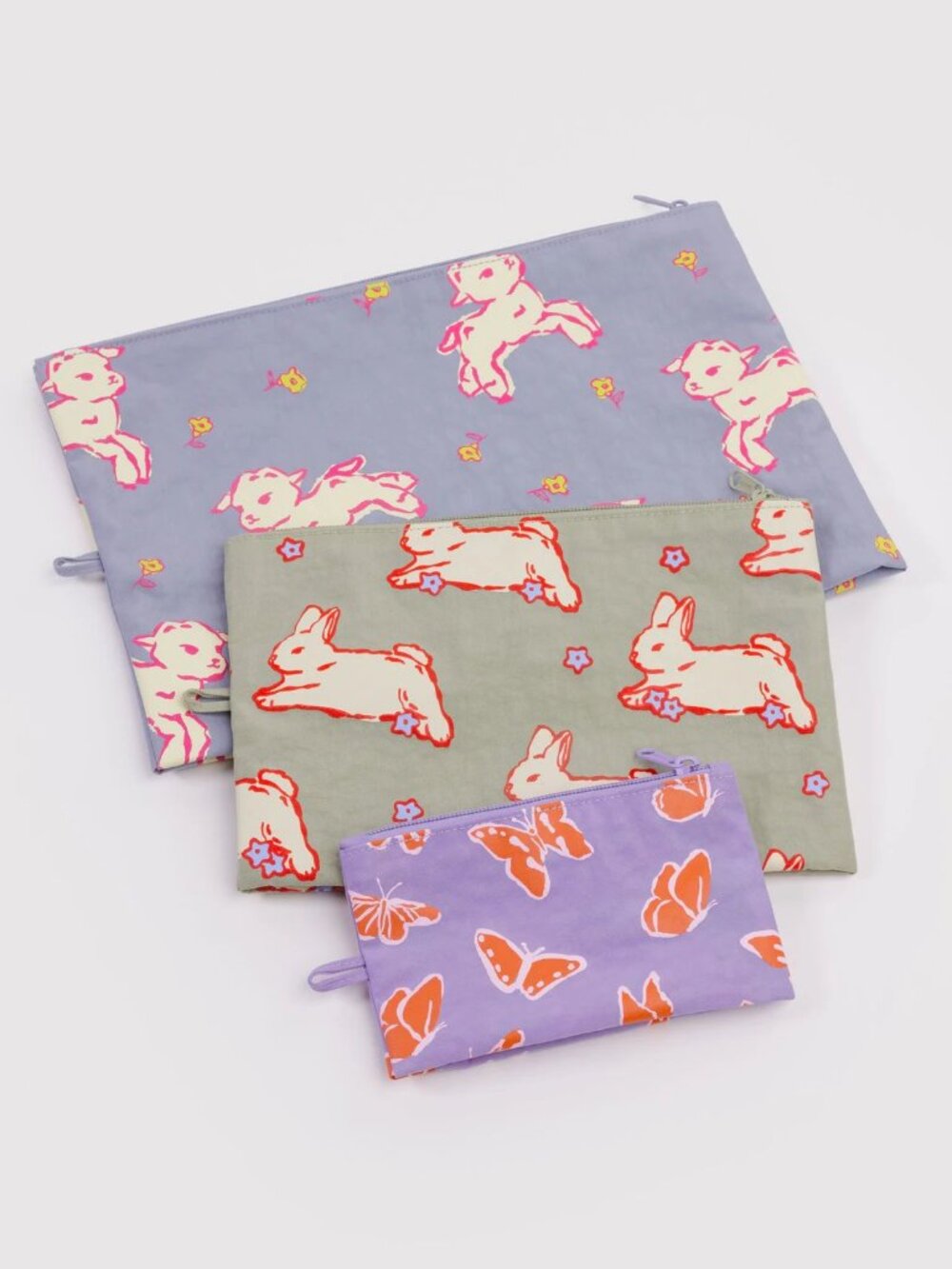NWT Baggu Go Pouch Set - Spring Animals (Butterflies, Bunnies, Lambs) - Picture 3 of 3